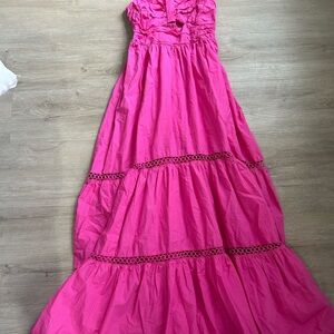 Southern Rock Pink Ruffled Tiered Maxi Dress